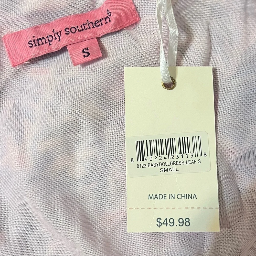 Simply Southern Floral V-Neck Lined Dress Sz S - Picture 6 of 6